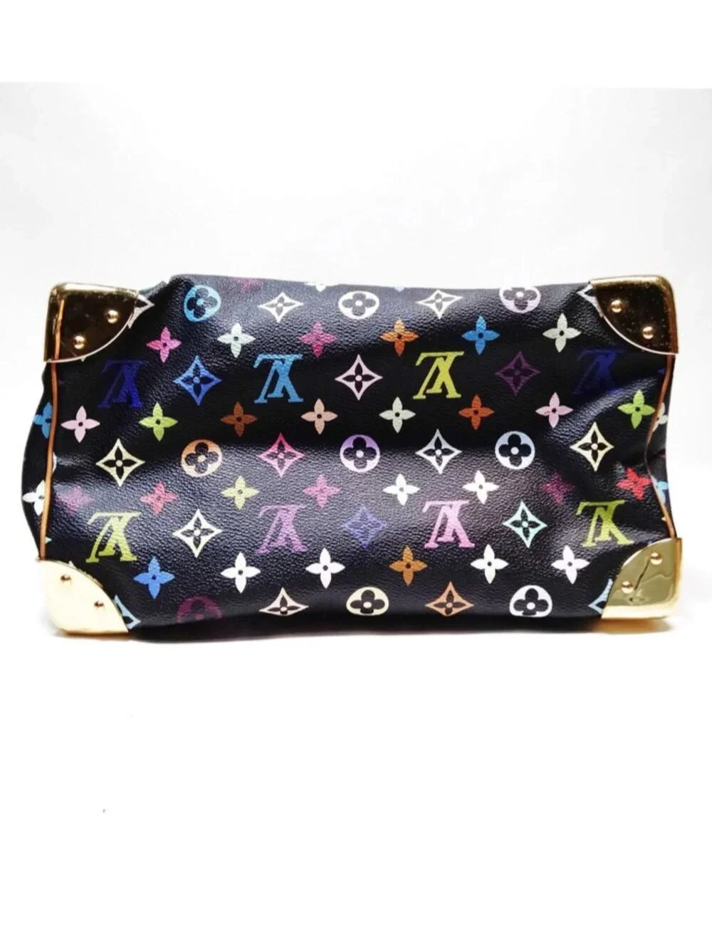 Authentic Louis Vuitton Speedy 30 Multicolor Monogram Black Canvas Murakami Bag